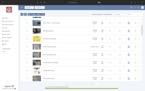 Übersicht der Mediathek im CMS