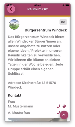 Beispielansicht des Moduls „Raum im Ort“