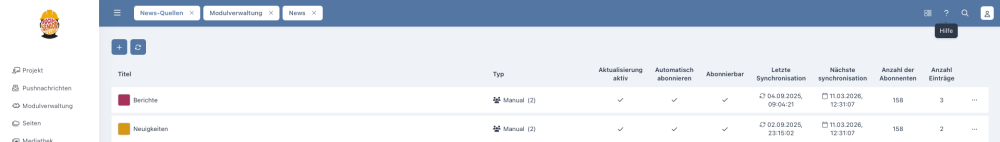Hilfe-Button in der CMS-Menüleiste