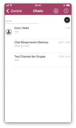 Der Info-Button erklärt die wichtigsten Chatfunktionen direkt in der App