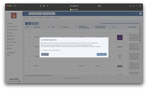 Importfenster für Excel-Dateien